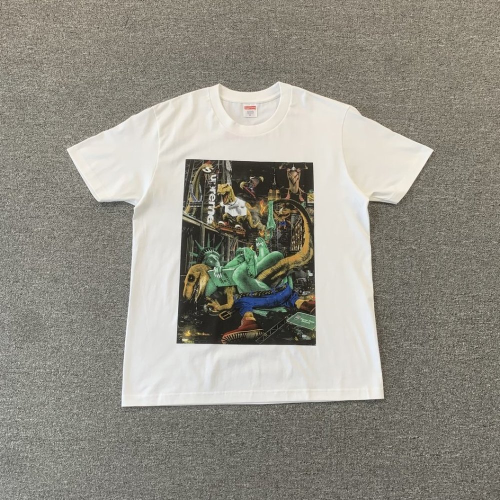 Supreme T Rex Tyrannosaurus Rex Statue Of Liberty T-shirt In White